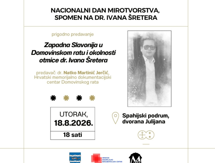 Nacionalni dan mirotvorstva, spomen na dr. Ivana Šretera (Objava na Facebooku)