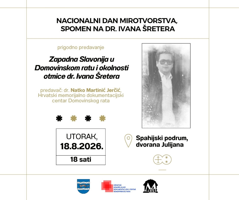 Nacionalni dan mirotvorstva, spomen na dr. Ivana Šretera (Objava na Facebooku)